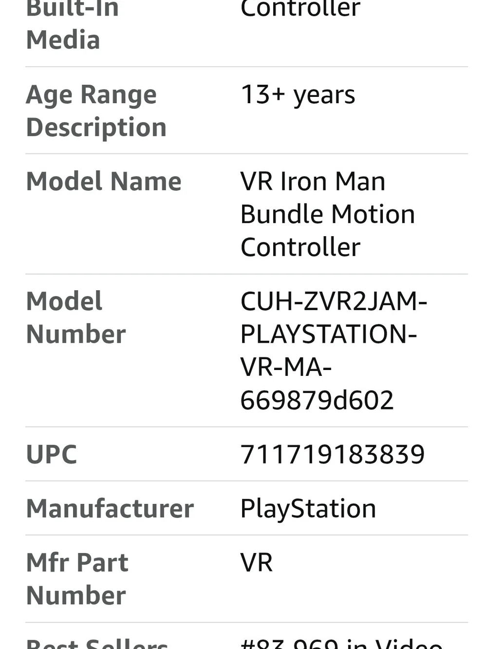 Sony vr accessory